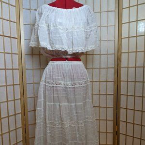 White Skirt and Crop Top matching set